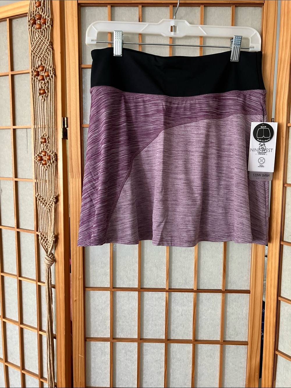 Nine West Size Medium Purple Space-Dye Skater Athletic Wear Skort NWT